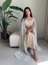 Load image into Gallery viewer, Luxurious Crepe Silk Kaftan with Embellished Sheer Sleeves