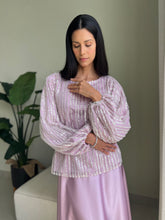 Load image into Gallery viewer, Glimmering Embellished Top with Crepe Silk Skirt Ensemble