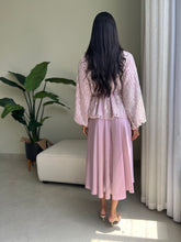 Load image into Gallery viewer, Glimmering Embellished Top with Crepe Silk Skirt Ensemble
