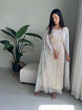 Load image into Gallery viewer, Luxurious Crepe Silk Kaftan with Embellished Sheer Sleeves
