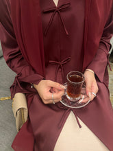 Load image into Gallery viewer, Bows Abaya in Burgundy
